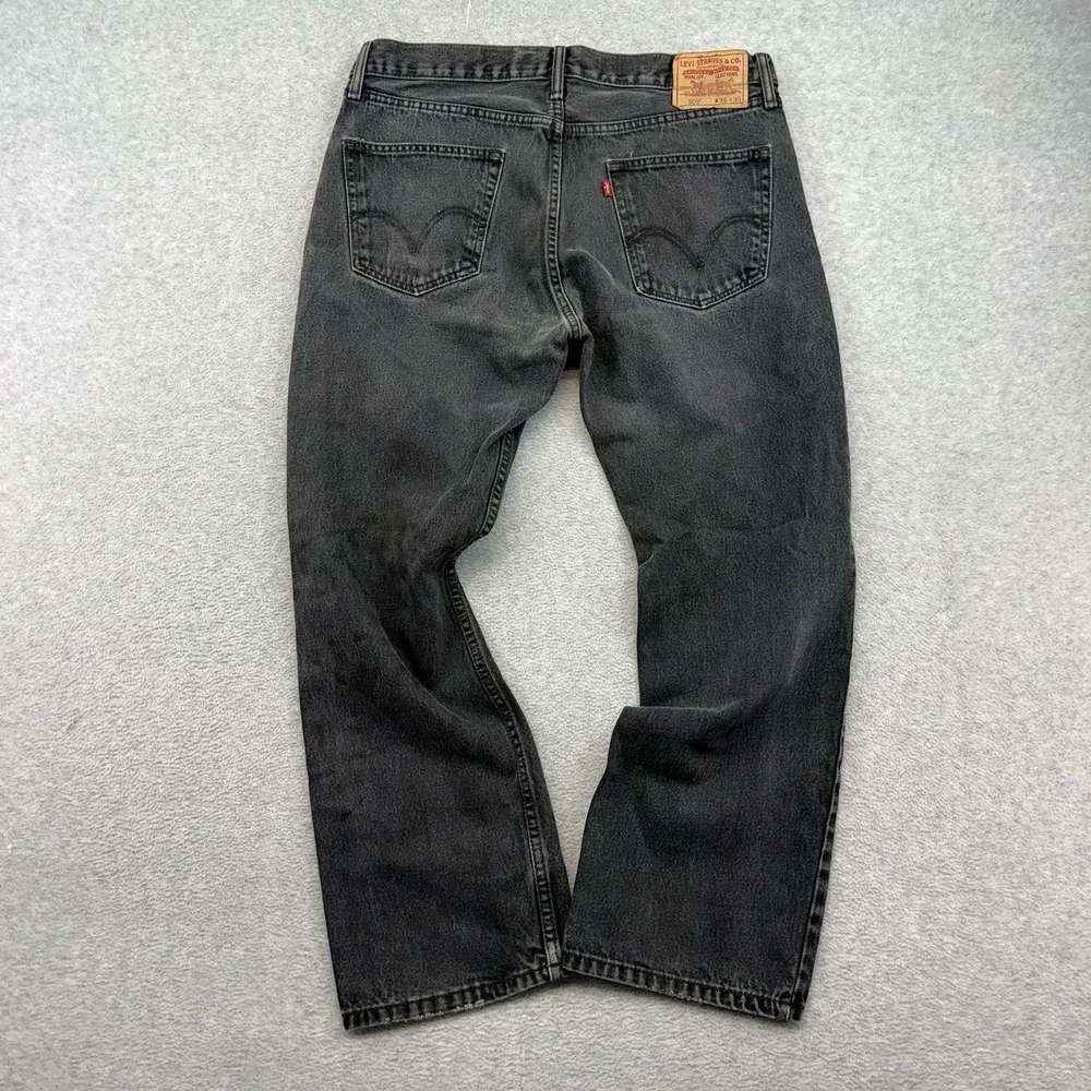 Vintage Levis 505 Jeans Men 36x30 Straight Leg Regular Fit Y2K Black 100% Cotton